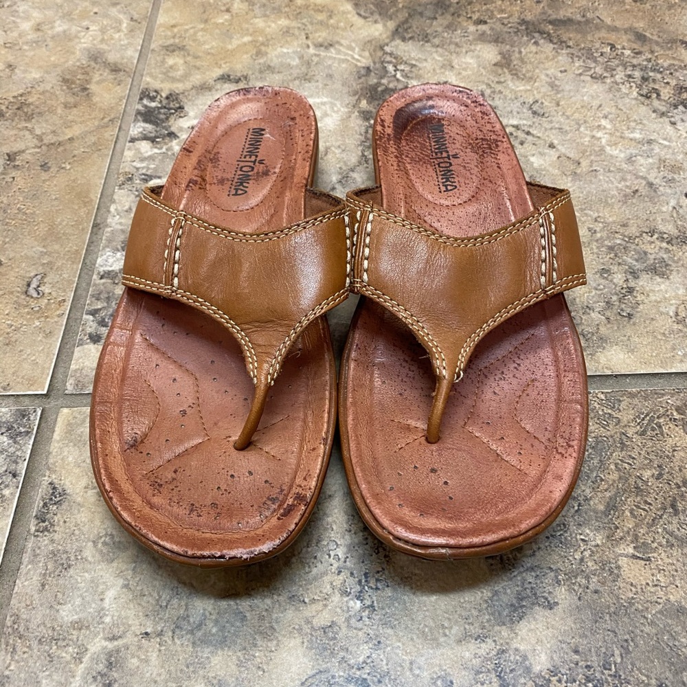 Minnetonka leather sandals